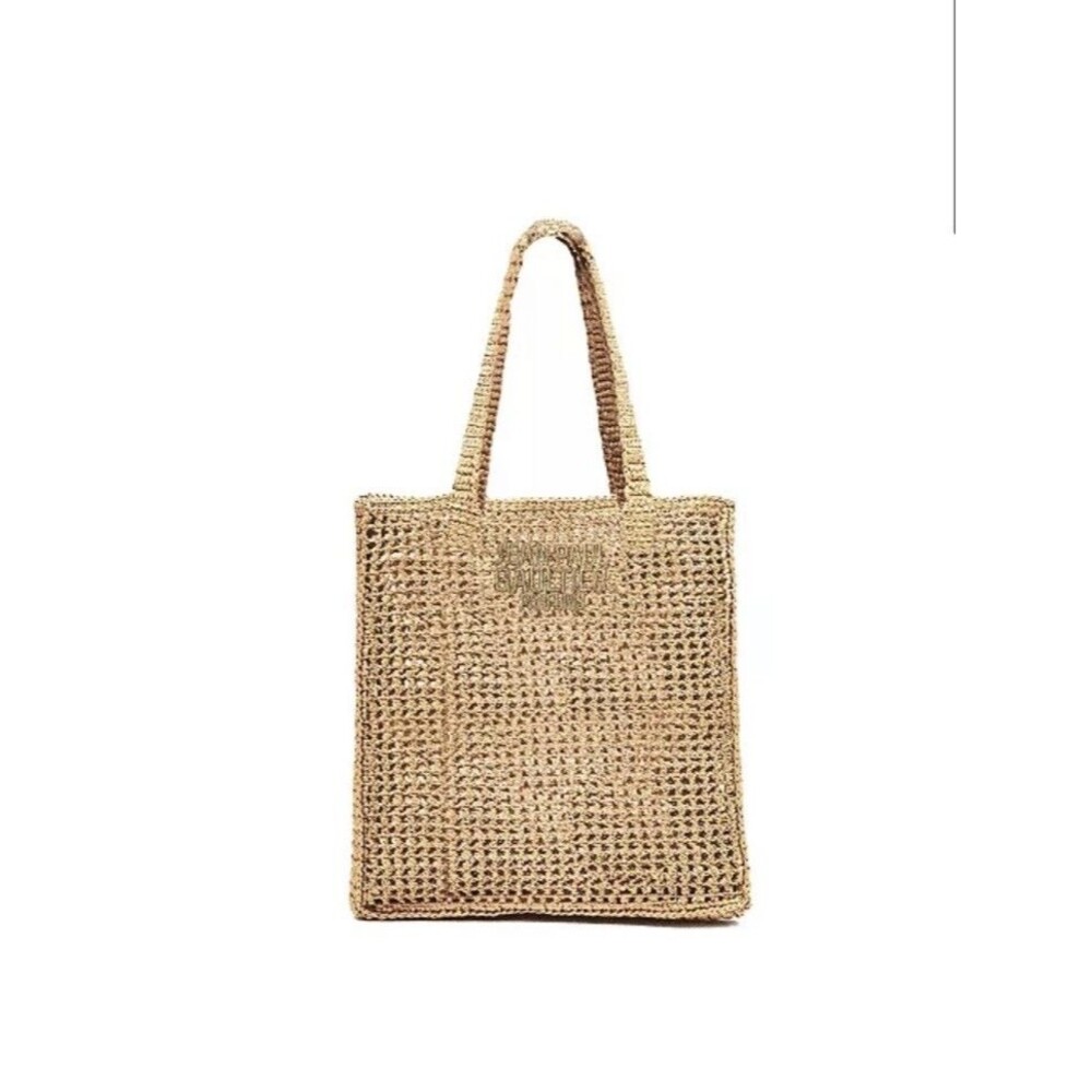 JEAN PAUL GAULTIER Gold WOVEN Tote BAG Double Handle GWP Totebag NEW